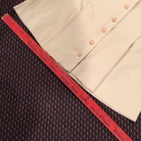 Vintage 1970’s Button Front‎ pleated Mini Skirt Khaki Beige with belt loops - Picture 13 of 16